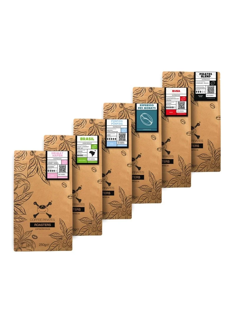 Coffee Pirates Espresso Probierset – 6 Sorten für echte Espresso-Liebhaber!