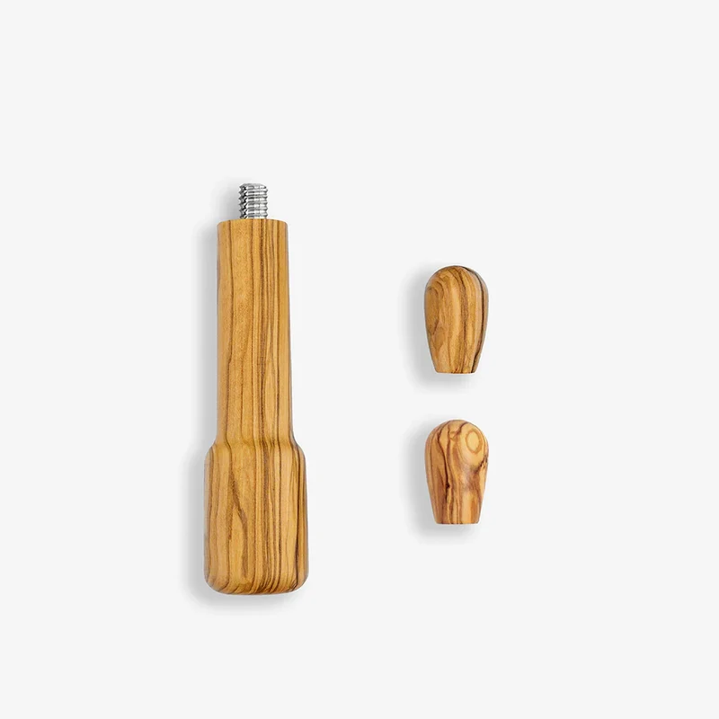 Griffset Classic 3-teilig für E61 Espressomaschinen – Holz-Kipphebel & Ventilgriffe
