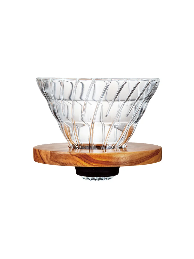 V60-02 Glass Dripper (Olive Wood)