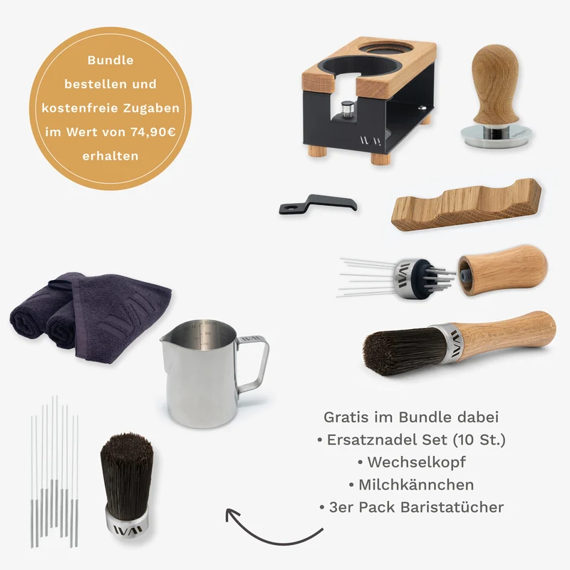 Tamperstation schwarz Super Bundle - Eiche