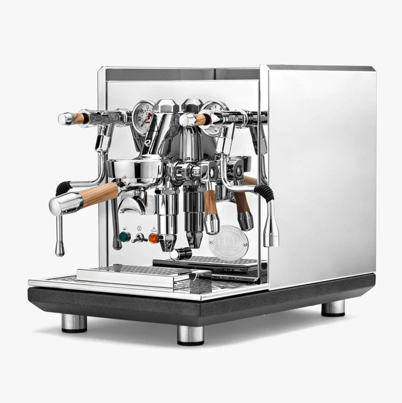 ECM Synchronika Dualboiler Olivenholz Edition mit Fast Heat Up