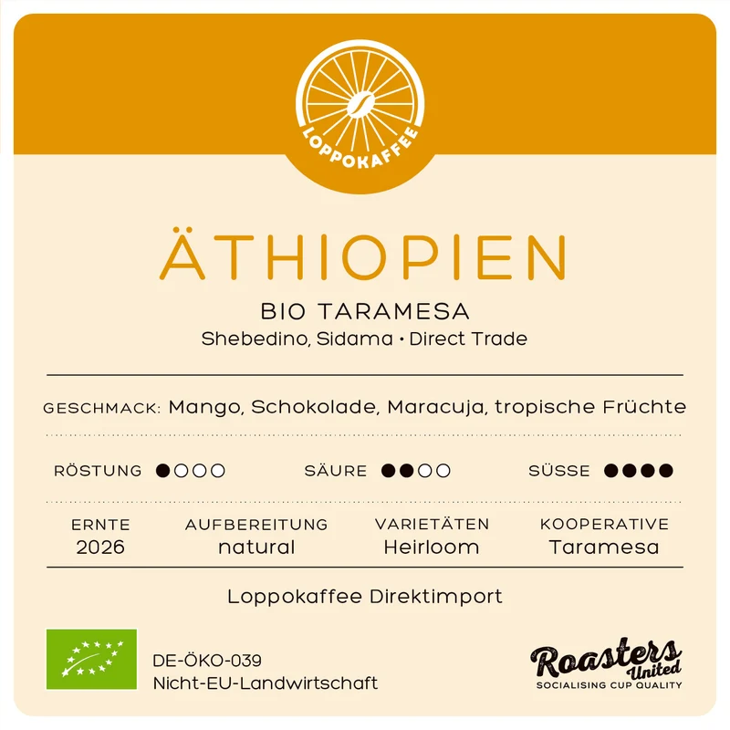 BIO ÄTHIOPIEN TARAMESA (natural) Ernte 2026
