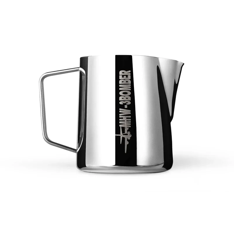 MHW-3BOMBER Latte Art Pitcher 5.0 Milchkännchen 600 ml – Glanzgrau Edelstahl