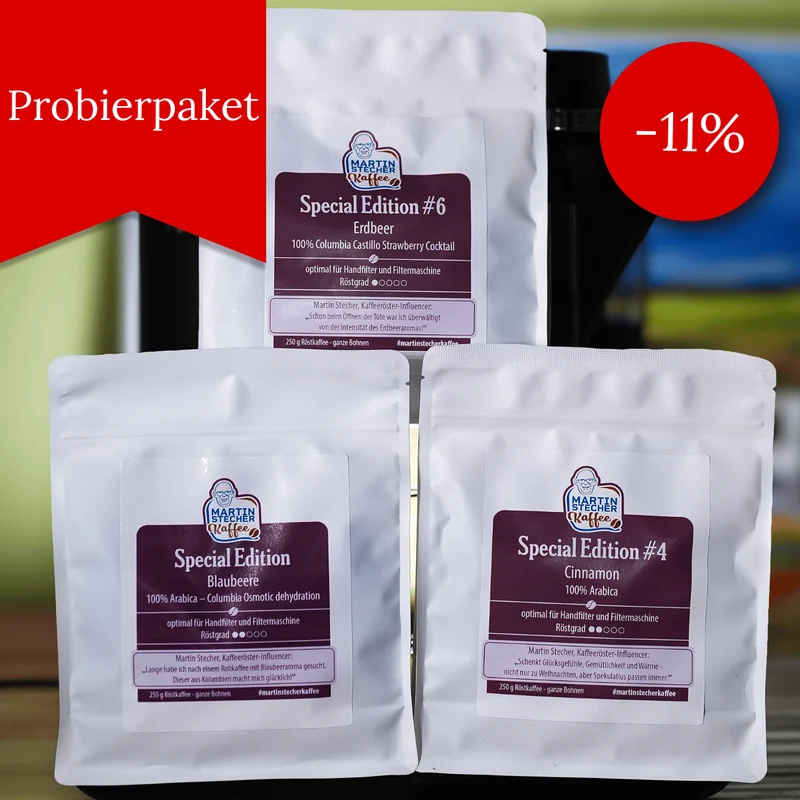 Funky Filterkaffee · 3 × 250 g Premium Probierpaket Erdbeer, Blaubeer und Zimt