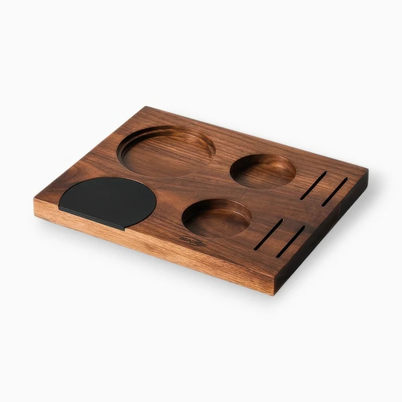 Walnut Espresso Workstation - Barista Organizer