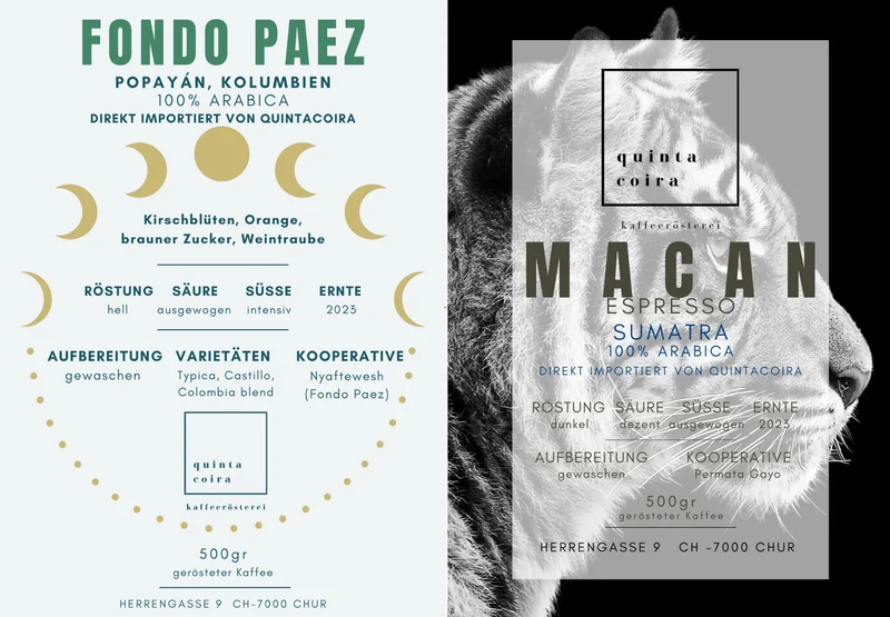 Quintacoira Degustationspaket - zwei oder vier Kaffees