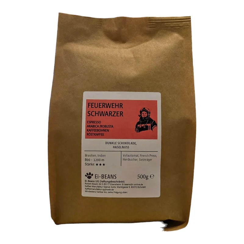 Espresso Feuerwehr Schwarzer - Espresso Bohnen 0,5Kg Arabica / Robusta