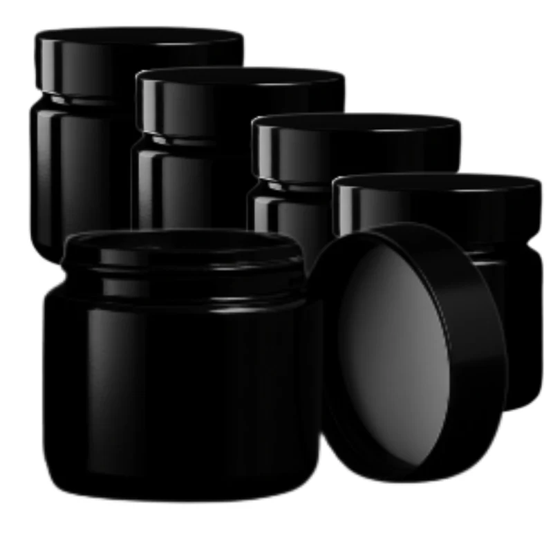 Bohnenbehälter für Single Dose – Tiegel Glas Schwarz - 5er Pack
