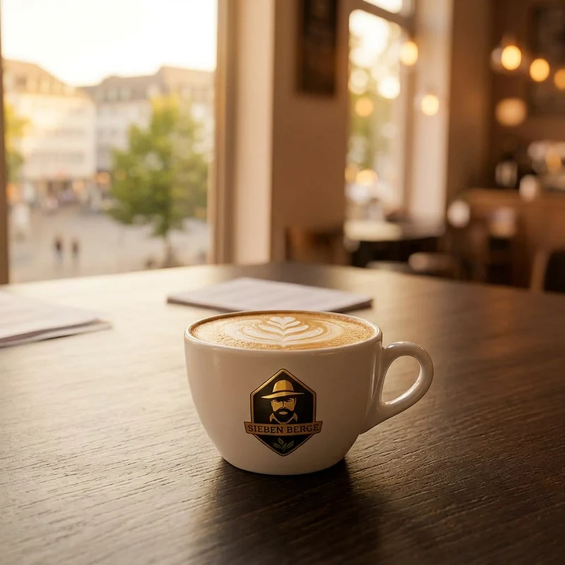 Sieben Berge Cappuccino Tasse – Hotelporzellan mit Echtgolddruck