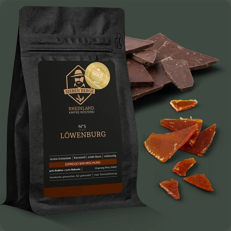 N°5 Löwenburg – Kraftvolle Intensität mit samtiger Crema – Espresso Bar Mischung