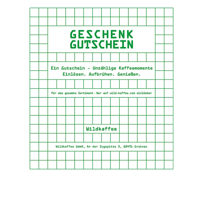Wildkaffee Geschenk-Gutschein
