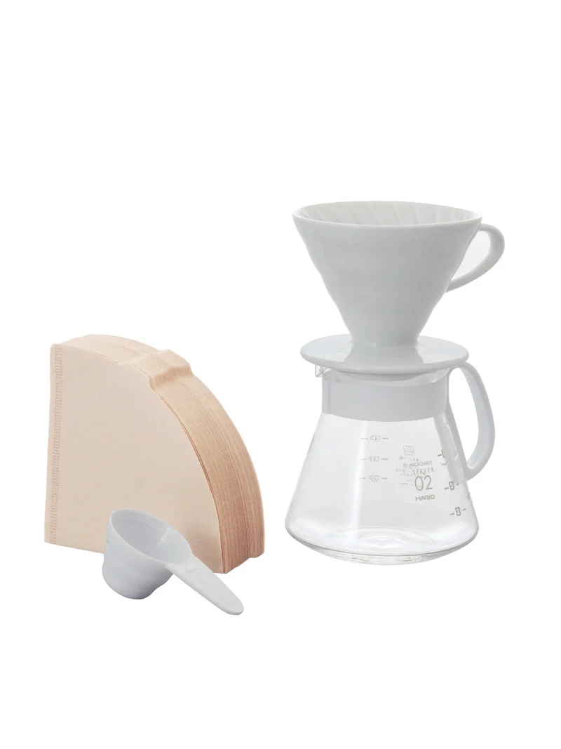 V60-02 Ceramic Dripper Set (White)