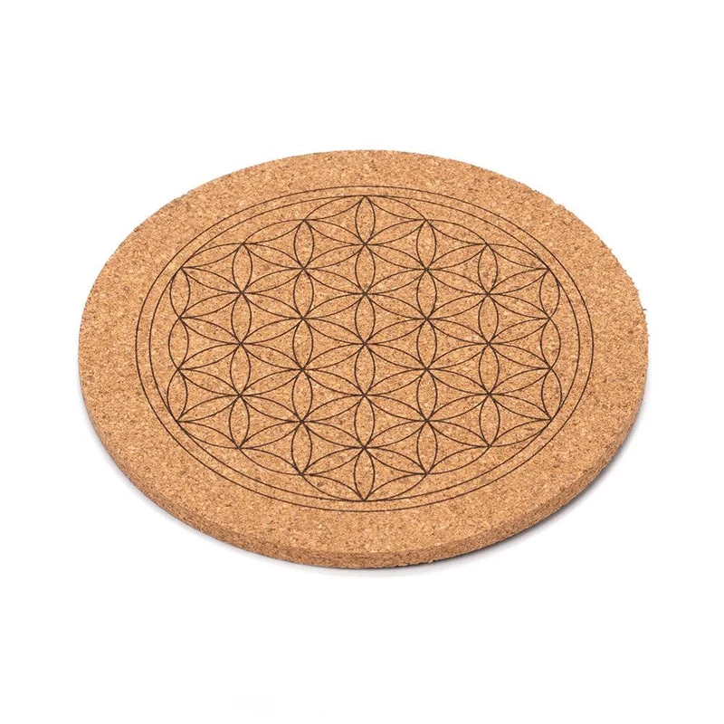 Lotus Vita Kork-Untersetzer Blume des Lebens (13,5cm)
