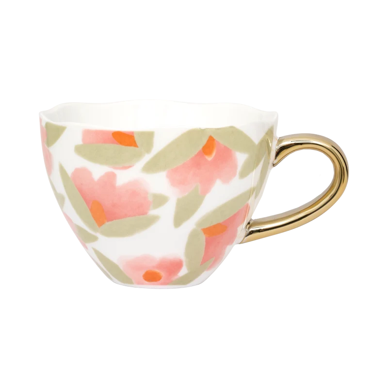 Guten-Morgen-Cappuccino-Tasse in der Farbe „Burnt Coral“