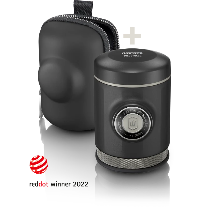 Schwarze Picopresso-Kaffeemaschine