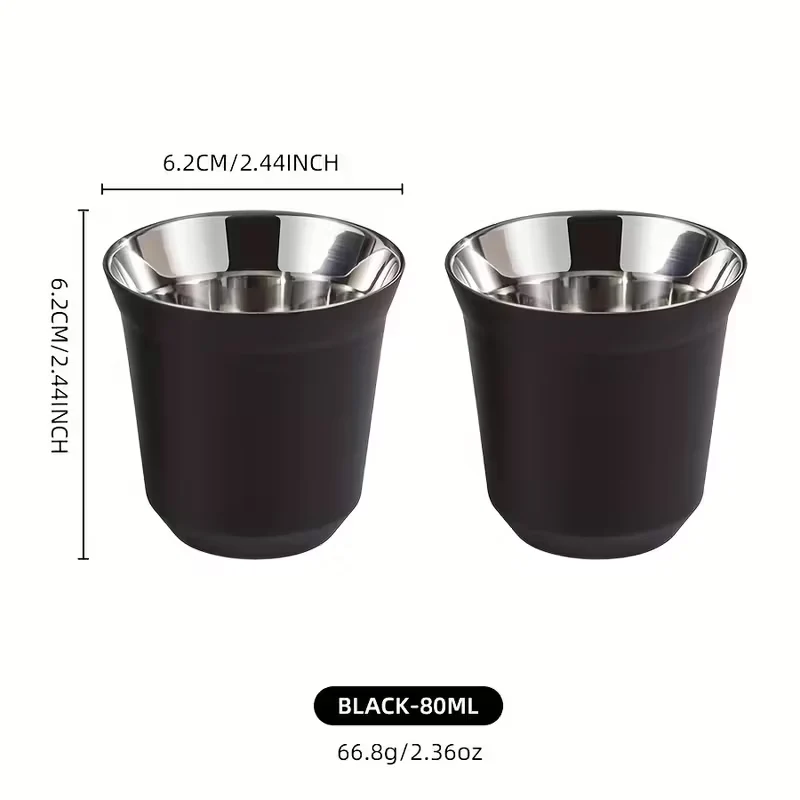 Espressotassen Alu schwarz ( 2er Set ) in diversen Farben