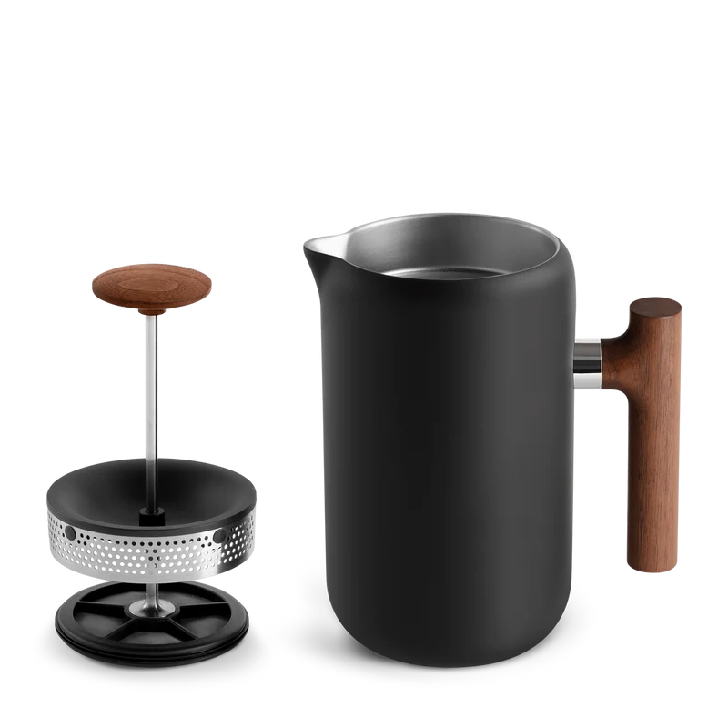 Fellow Clara French Press, Schwarz - Walnuss