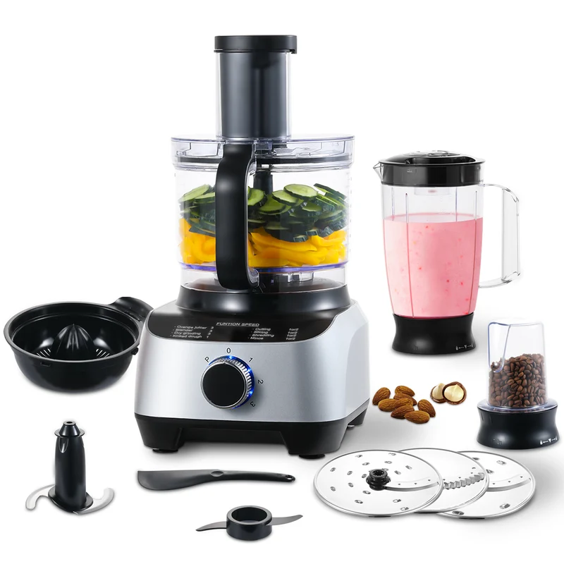 YYFP410- 10-in-1 1300W Küchenmaschine Multifunktionaler Rühr-und Knetmaschine Silber