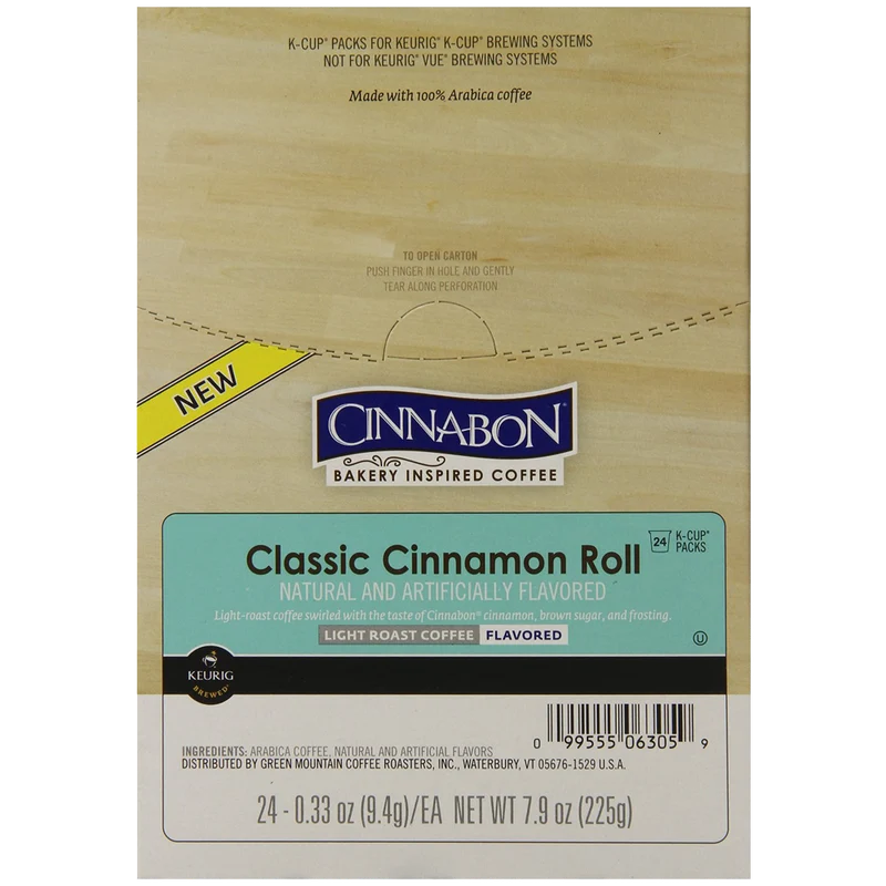Cinnabon K-Cup Portion Pack for Keurig Brewers Classic Cinnamon