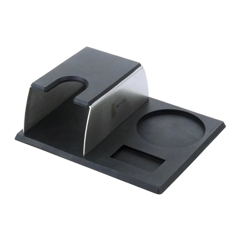 Motta Tamping Station Pro mit Ablage – Edelstahl und Silikon