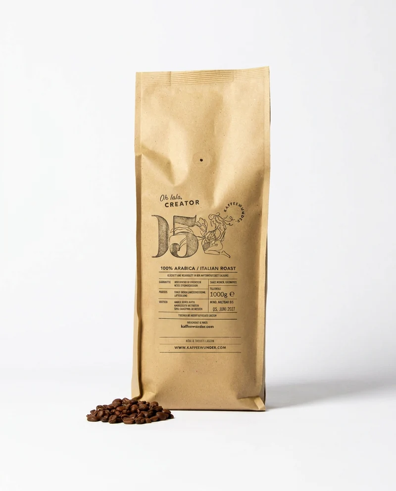 Kaffeewunder® Nr. 05 – 100% Arabica Kaffeebohnen / Italian Roast / 1kg