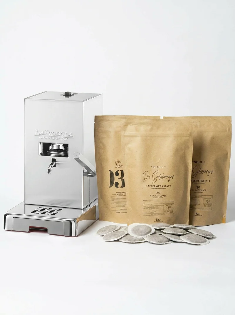 ESE Pads Starter Paket – 3 Sorten + La Piccola Espressomaschine | Kaffeewunder