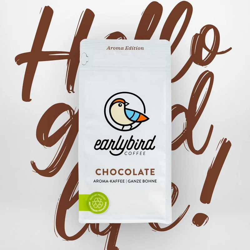 earlybird coffee Kaffee mit Schokoladenaroma (ganze Bohnen) - 250g