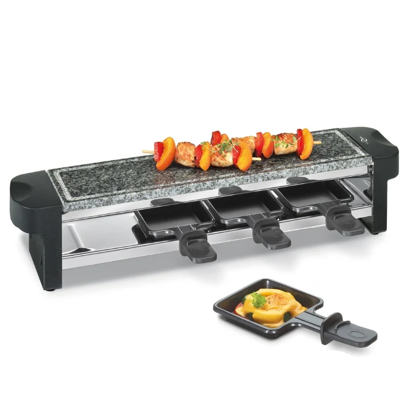 Küchenprofi Raclette Hot Stone Quattro, Tischgrill mit Granit-Grillplatte