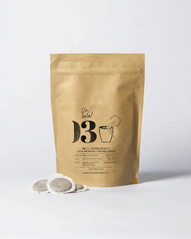 Kaffeewunder® ESE Pads Nr.03 – 100% Arabica, 44mm, 30 Stück