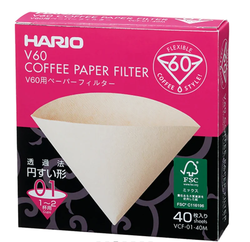 Hario V60 Größe 01 Filterpapier (Japan) VCF-01-40W
