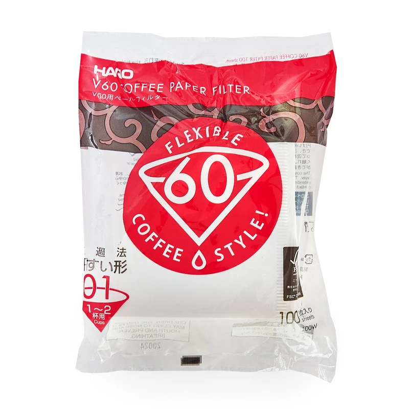 Hario V60 Größe 01, 100 Stück Filterpapier (Japan) - VCF-01-100W