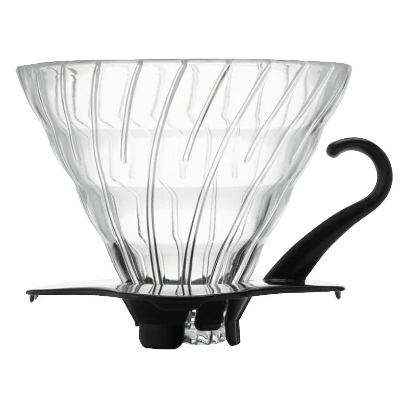 Hario Handfilter Glass Coffee Dripper V60 Größe 02, Black