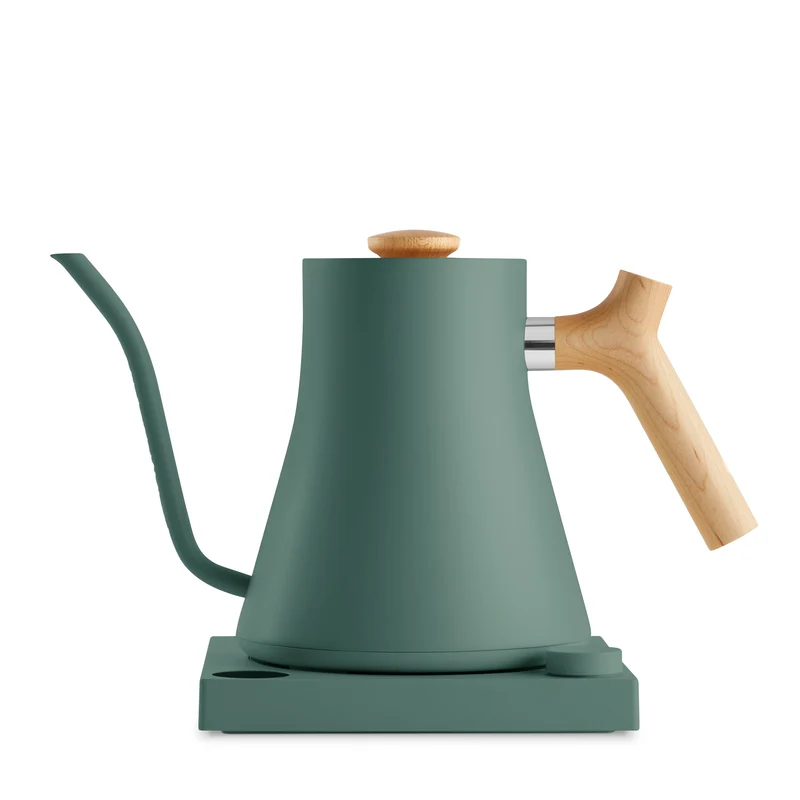 Fellow Stagg EKG Wasserkocher elektrisch, Smoke Green + Maple 0,9 l