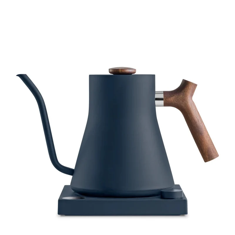 Fellow Stagg EKG Wasserkocher elektrisch, Stone Blue + Walnut 0,9 l