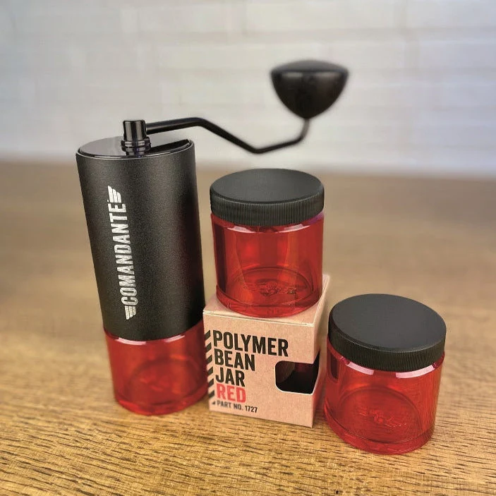 Comandante Polymer Bean Jar Bohnenbehälter mit Deckel Rot