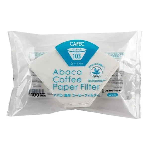 Abaca Filterpapier für Filterkaffeemaschinen 103 (5-7 Tassen), 100 Stück - Made in Japan