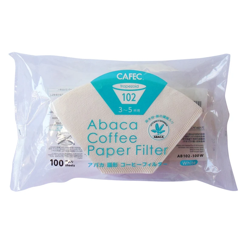 Abaca Filterpapier für Filterkaffeemaschinen 102 (3-5 Tassen), 100 Stück - Made in Japan