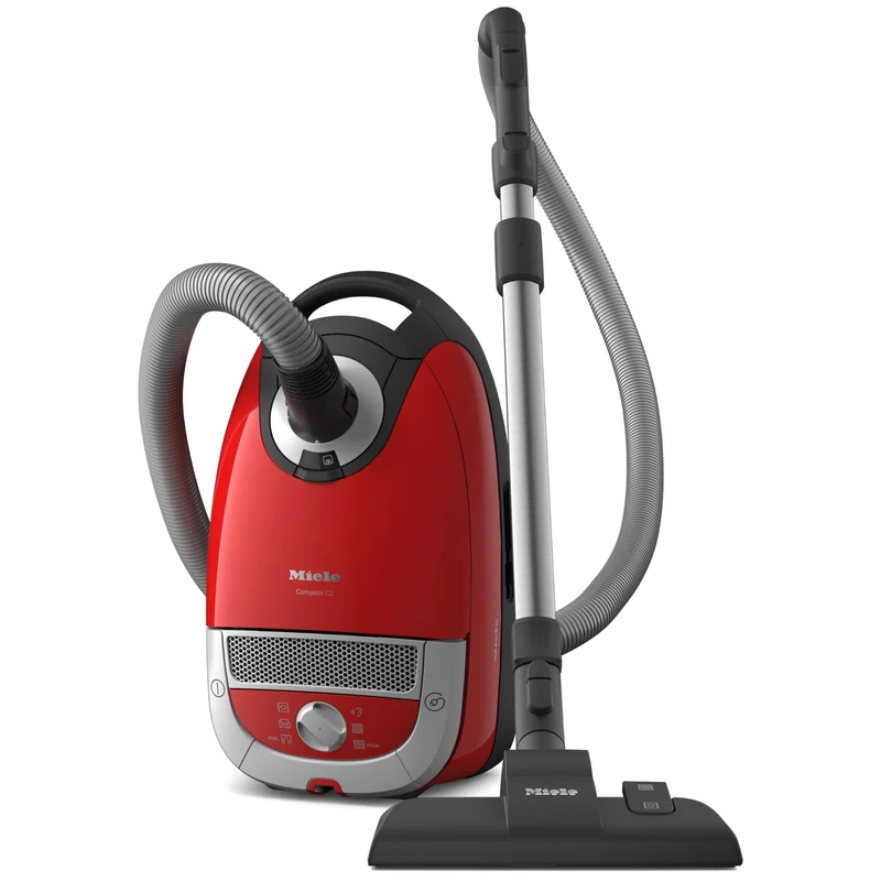 Miele Bodenstaubsauger Complete C2 PowerLine mit Beutel, effizientes & stromsparendes Staubsaugen, Mangorot