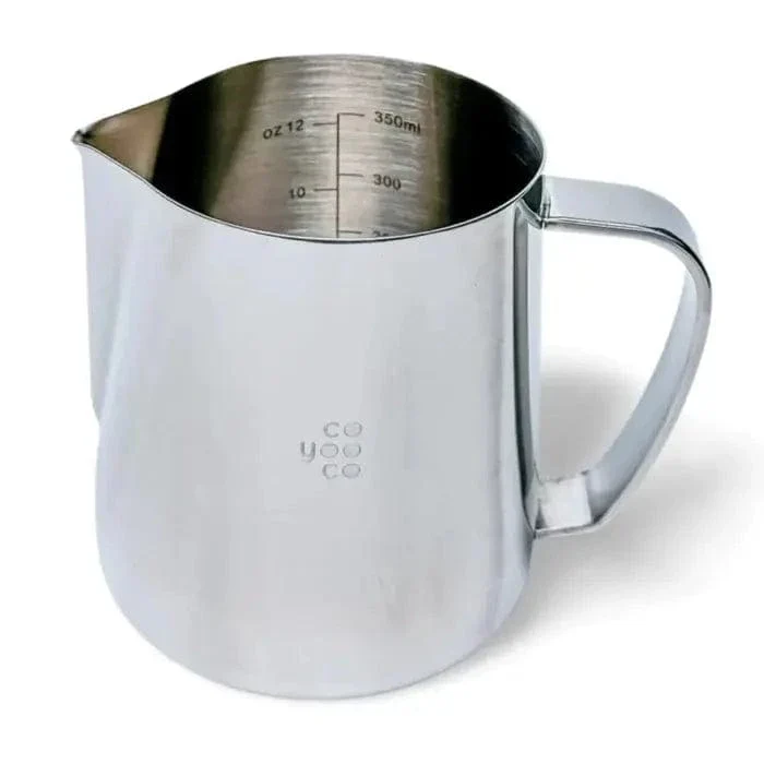 Milchkännchen Edelstahl Silber 350 ml oder 590 ml mit Skala von COYOOCO