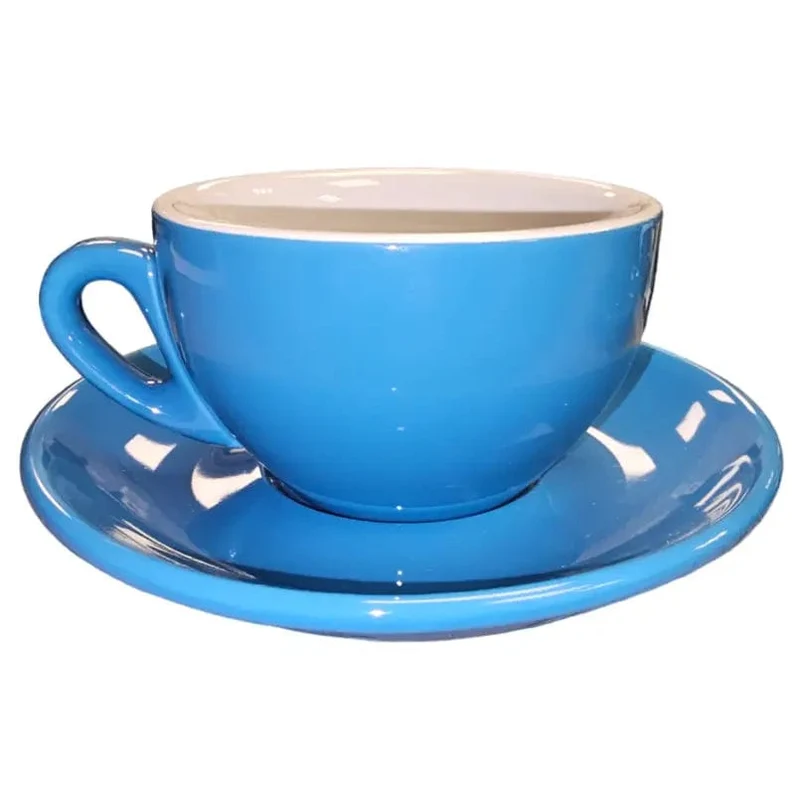 Cappuccino Tasse und Untertasse Blau Serie Palermo von Nuova Point 200 ml