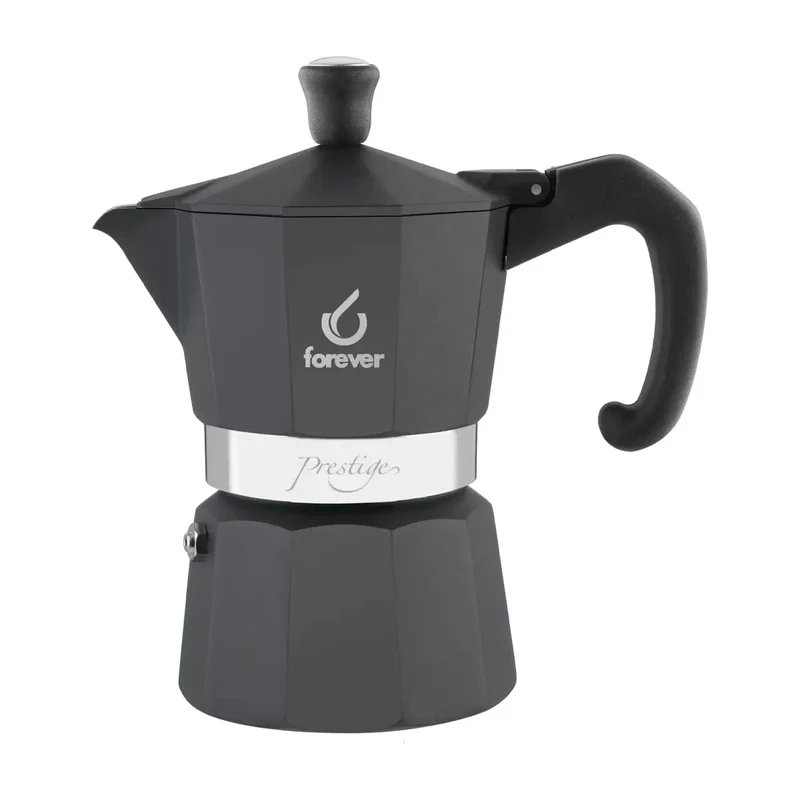 Moka Prestige Noblesse - Mokkakanne - Schwarz und Aluminium 2 Tassen