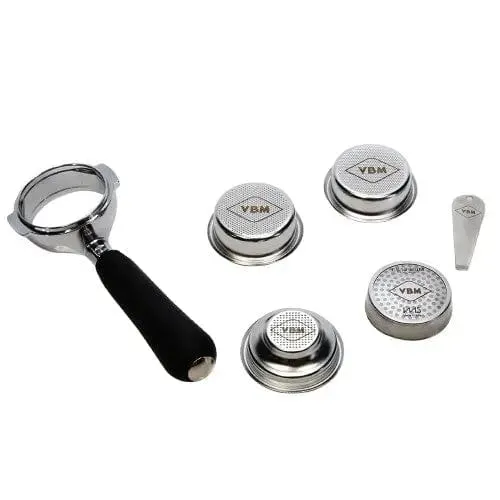 VBM Tasting Kit - Bodenloser E61 Siebträger, 3 Siebe, Dusche, Filter Remover