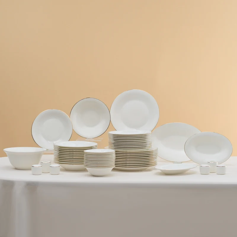 Karaca Fine Pearl Fame 58-teiliges Tafelservice für 12 Personen, Gold