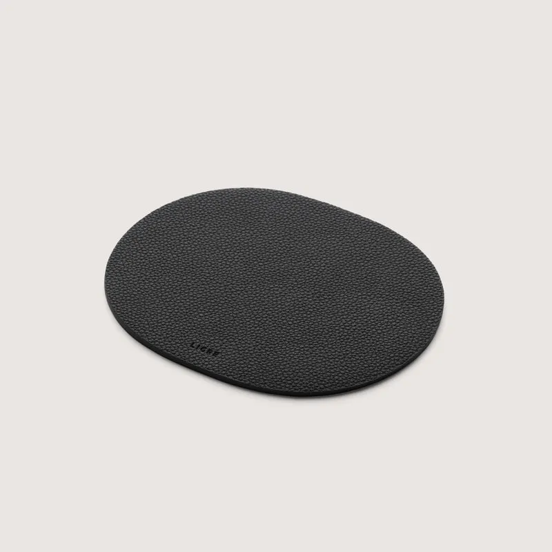 LIGRE Tampermatte aus Rindleder – pebble black, 190 × 150 mm