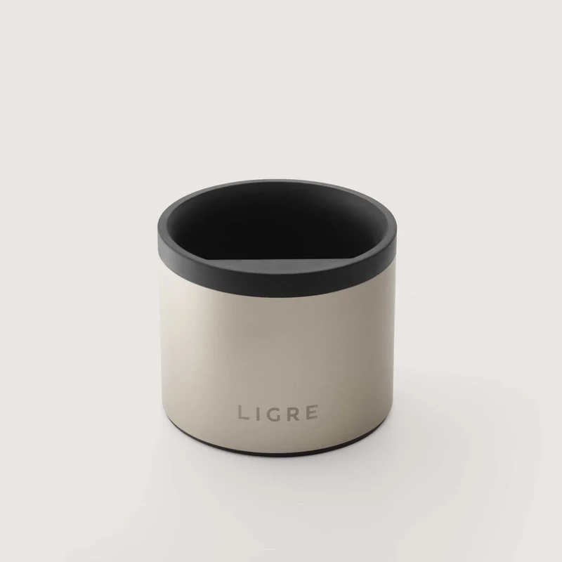LIGRE Knockbox Abschlagbehälter silver-beige – eloxiertes Aluminium, 600 ml
