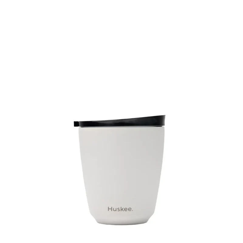 Huskee Stålbecher 235 ml – nachhaltige Kaffeetasse in Weiß