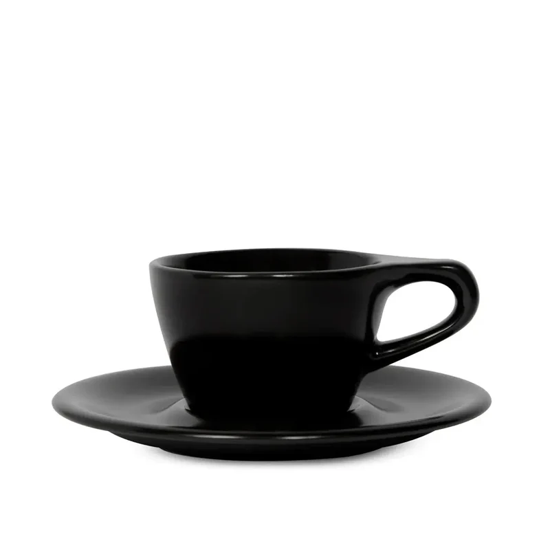Lino Liten Cappuccino Tasse 150ml mit Untertasse - Schwarz