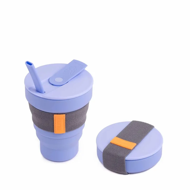 Mugg wiederverwendbar/faltbar. 16oz, lavendelblau
