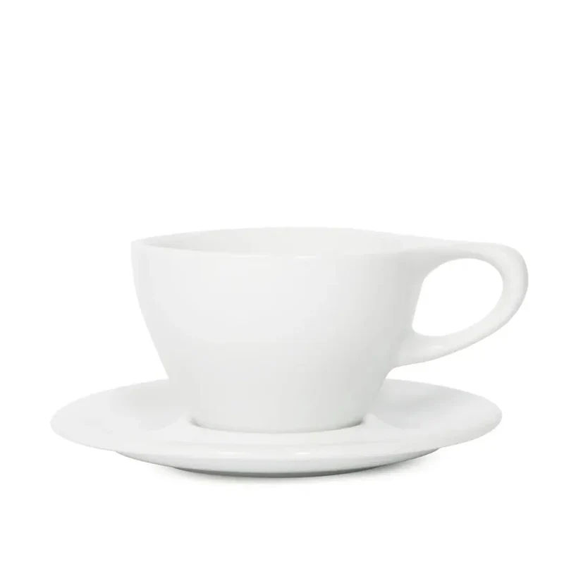 Lino Liten Latte-Tasse 240ml mit Untertasse - Weiß