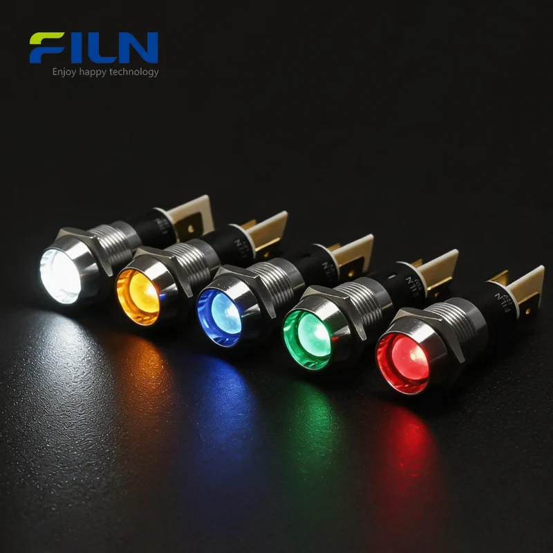 14mm LED Indication Light IP67 Waterproof Metal Indicator for CNC & Medical FILN